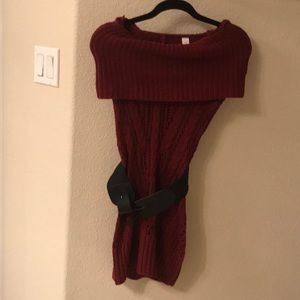 Red knit dress